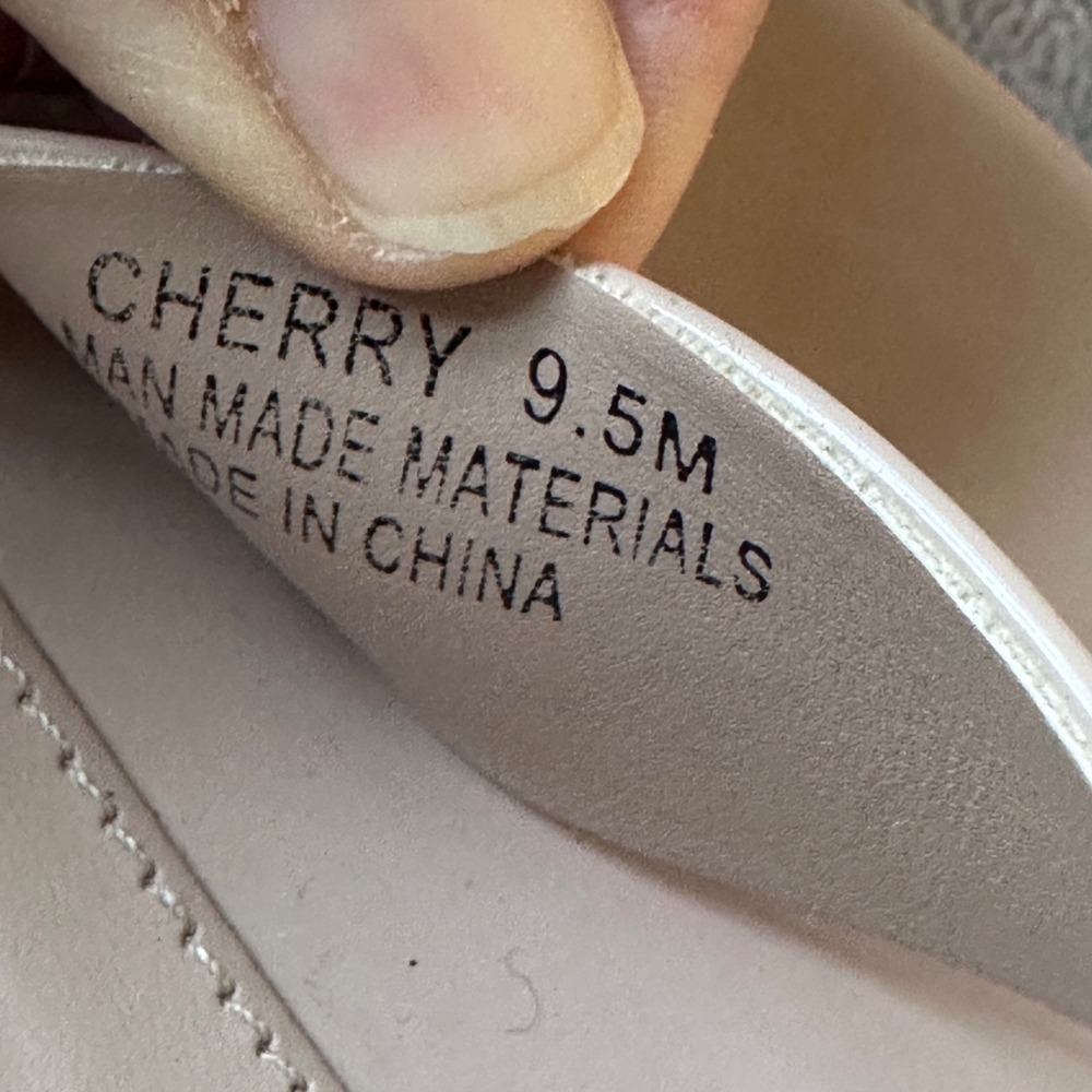 Rachel Zoe Block Heel Sandal Womens 9.5 Patent Nude Beige Strappy - Picture 4 of 8